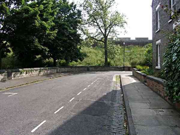 Looking towards the south corner of the walls.