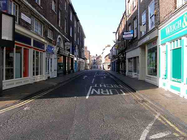 Looking south west towards St Sampson's Square.