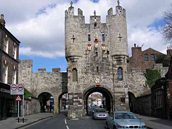 Looking towards Micklegate Micklegate Bar.