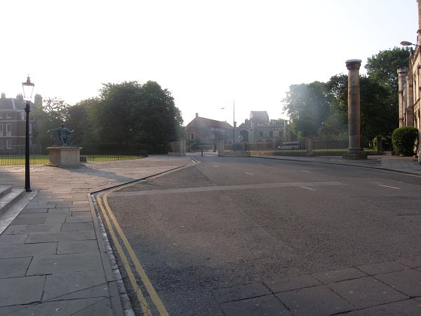 Looking past the south door of the Minster towards Deangate, Goodramgate and Monk Bar.