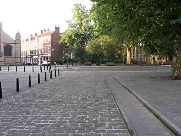 Looking past the West End of the Minster towards Duncombe Place and High Petergate..