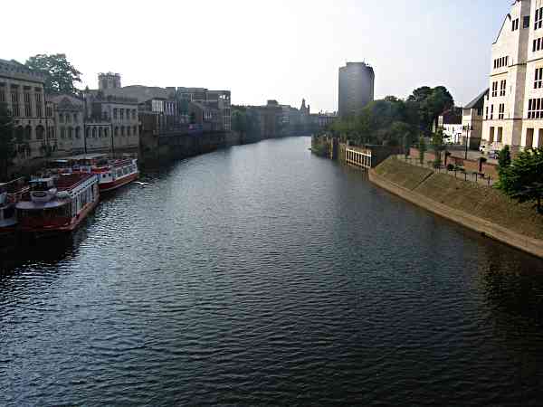 Looking south along the Ouse towards Ouse Bridge.