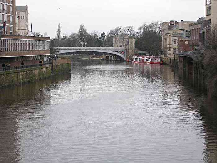 Looking north along the river towards Lendal Bridge.