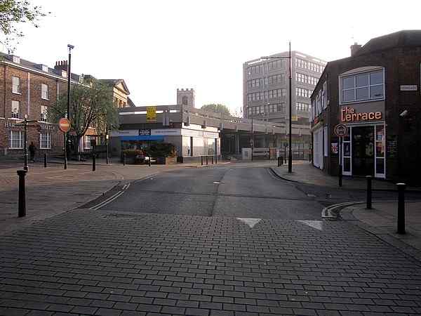 Looking along the old Hosier Lane towards the new Stonebow. Junction of Fossgate (right), Whip-ma-whop-ma-gate (left) and Stonebow (ahead).