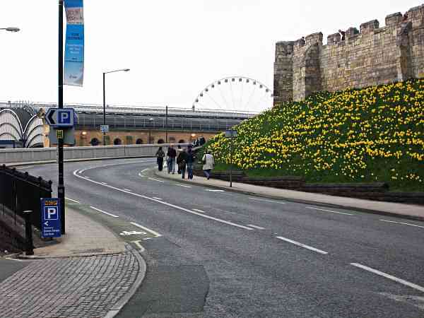 Looking towards the station.
