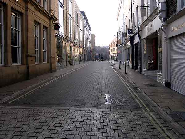 Looking south east towards the Ousegates and Castlegate.
