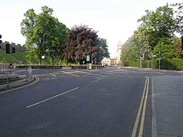 Looking towards the station.