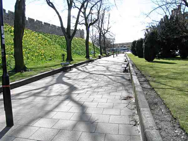 Looking towards the station outside the Bar Walls.