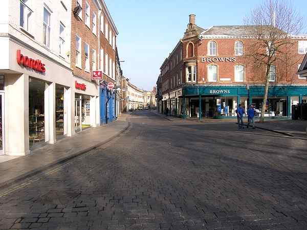 South east side looking north east towards Church Street and Kings Square.